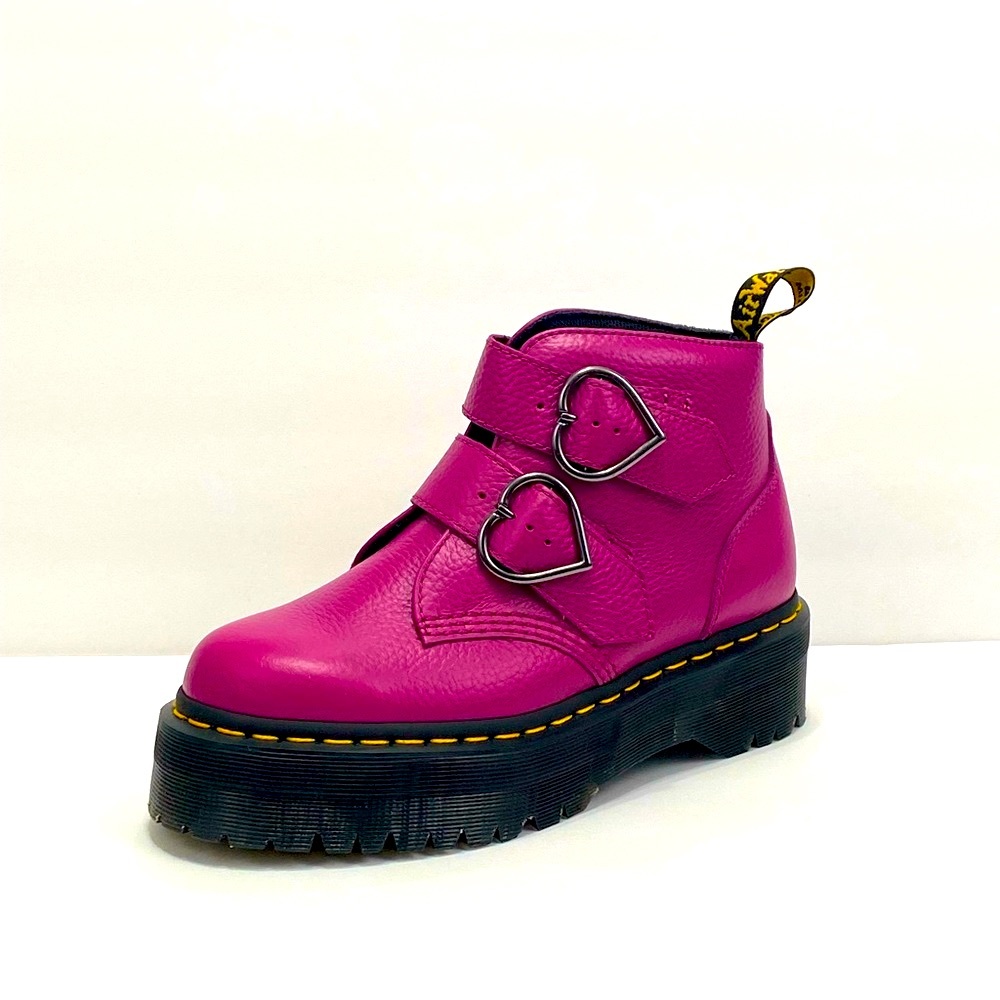 NEW DR MARTENS DEVON HEARD LEATHER PLATFORM BOOTS - Picture 4 of 12